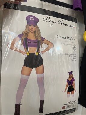 Leg Avenue Gamer Baddie Kids Costume - Purple and Black